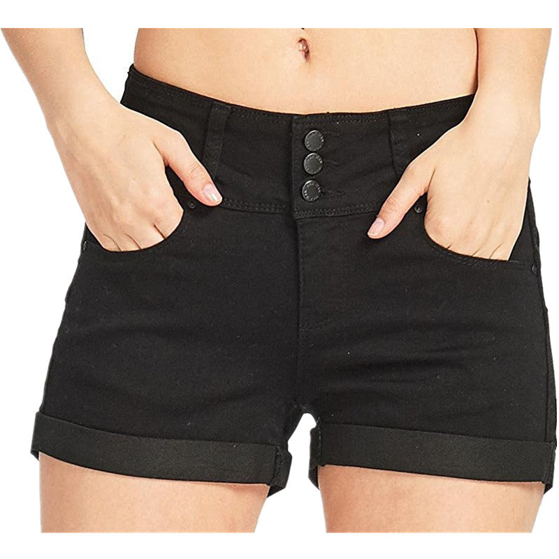 Waist-tight Denim Elastic Color Cloth Shorts Hot Pants Women