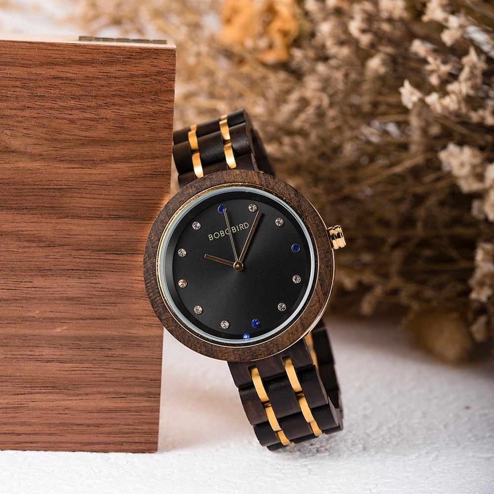 Relojes de mujer de madera maciza.