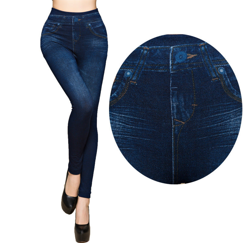 Leggings femininas plus size jeans falsos leggings