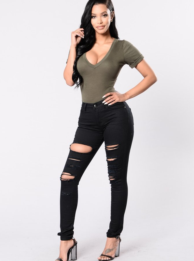 Novo casual sexy jeans mulher calças jeans de algodão fino meados de cintura rasgado buracos lápis calças cowboy jeans femme 