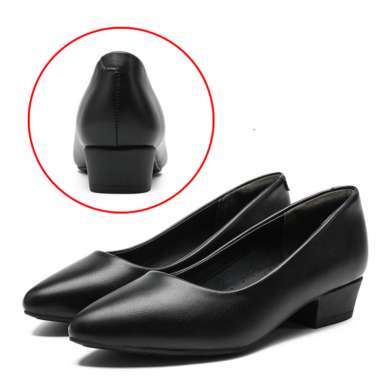 महिलाओं के लिए चमड़े के काम के जूते काले