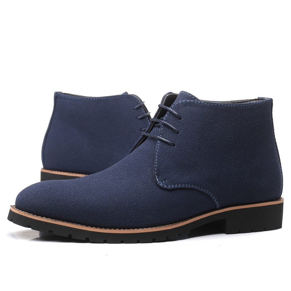 Chaussures en cuir décontractées pour hommes Zhongbang bottes en cuir à lacets sur le devant talon bas grande taille