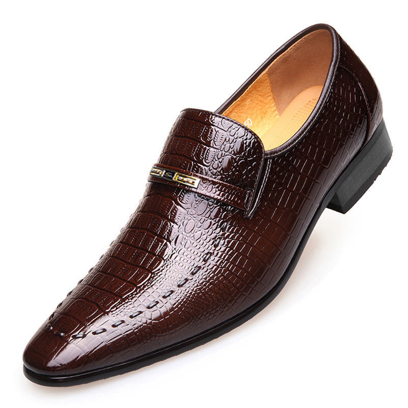 Ov chaussures 3195 chaussures en cuir pour hommes imprimé Crocodile grande taille chaussures simples décontractées pour hommes chaussures en cuir gaufré hommes