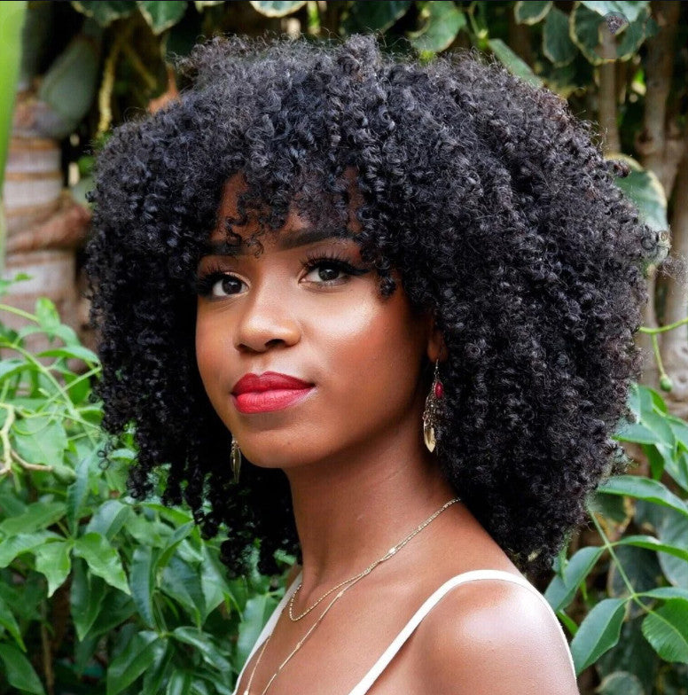 Peruca afro europeia e americana feminina, cabelo curto encaracolado, africano pequeno, cabelo encaracolado, malha de rosa, fibra química, perucas de arnês