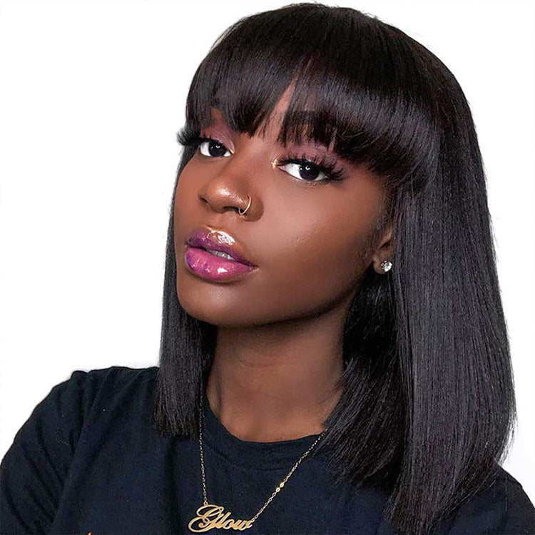 Perucas completas do cabelo humano da máquina do cabelo de Unice para mulheres negras