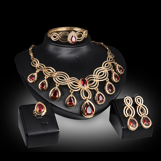 Ensemble de bijoux, collier et boucles d'oreilles en alliage, bijoux à la mode