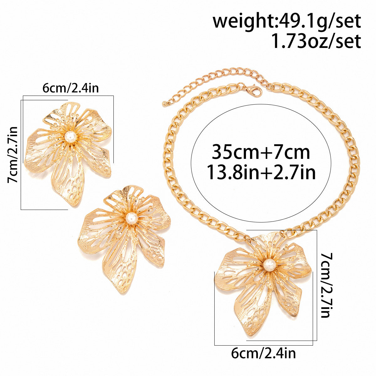 Ornament Exaggerated Vintage Style Big Flower Necklace