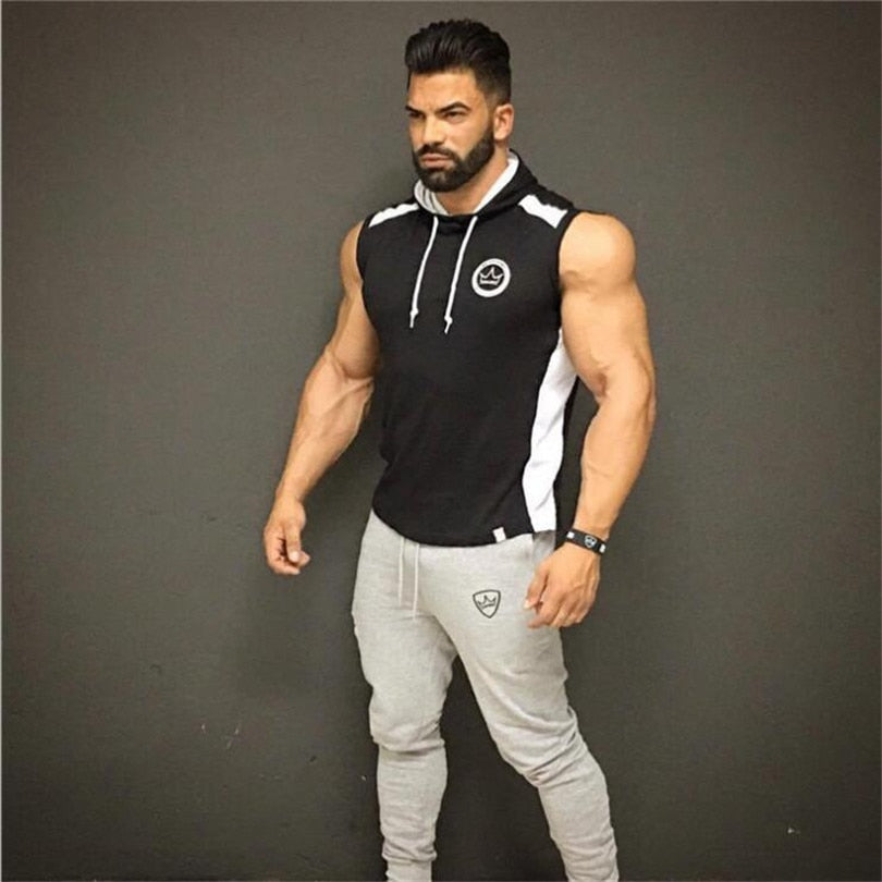 Homens joggers sweatpants homens joggers calças roupas esportivas calças de musculação de alta qualidade/colete de fundo absorvente de suor e respirável