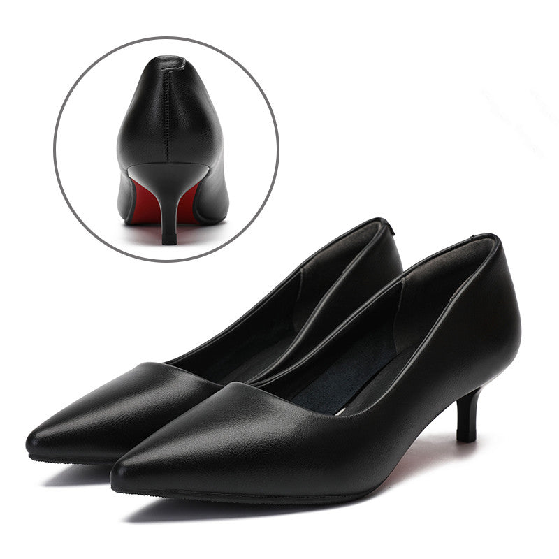 महिलाओं के लिए चमड़े के काम के जूते काले