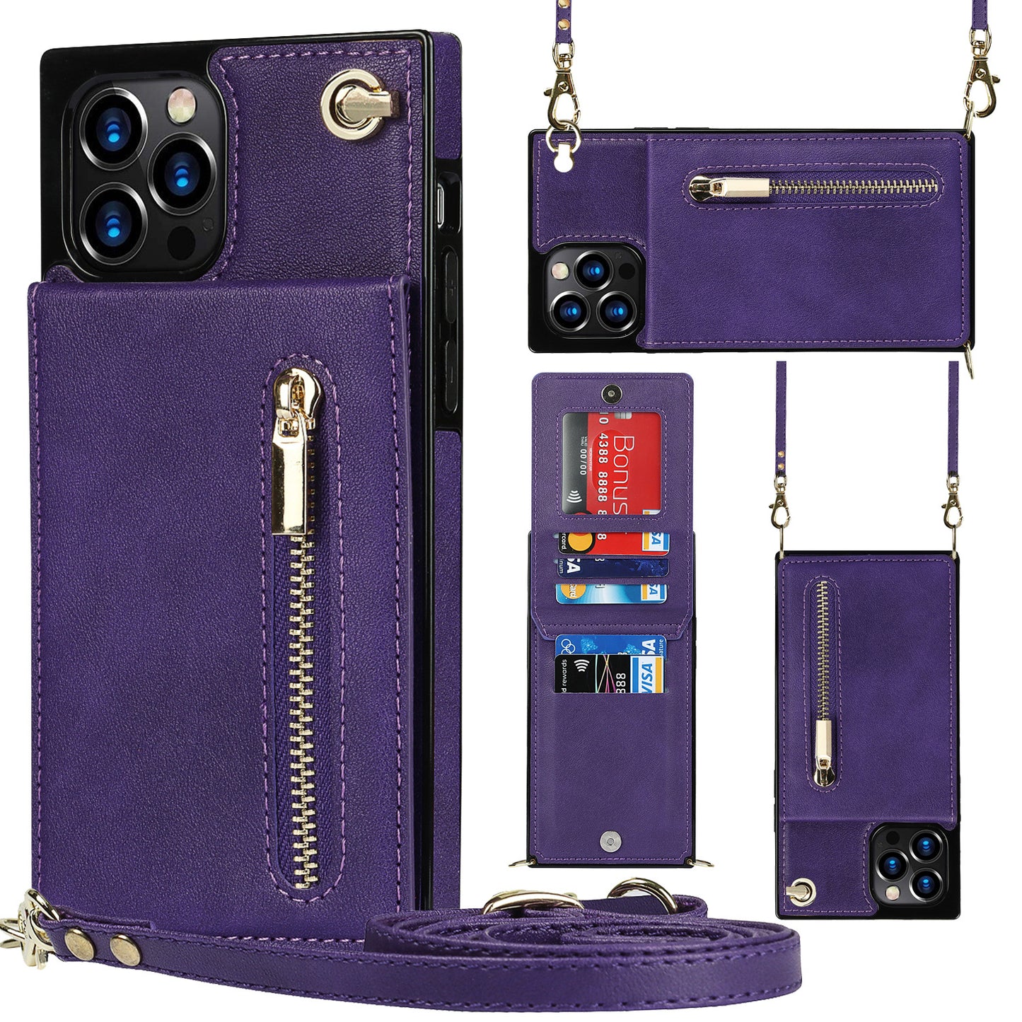 Capa de telefone com zíper Capa de telefone crossbody