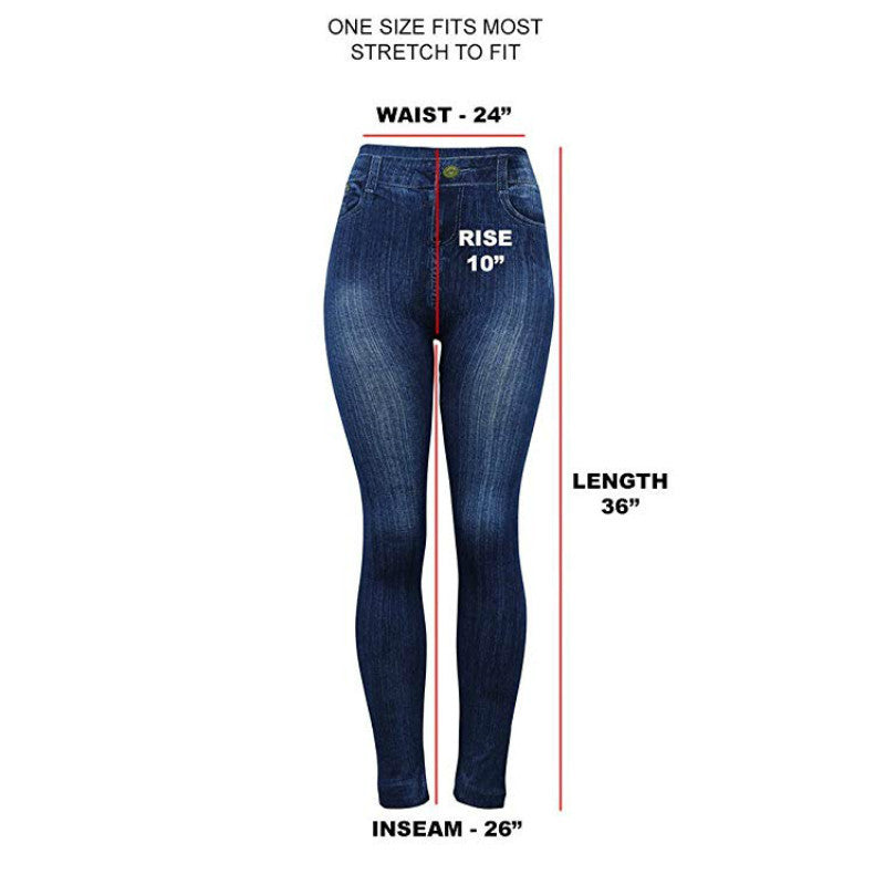 Leggings femininas plus size jeans falsos leggings