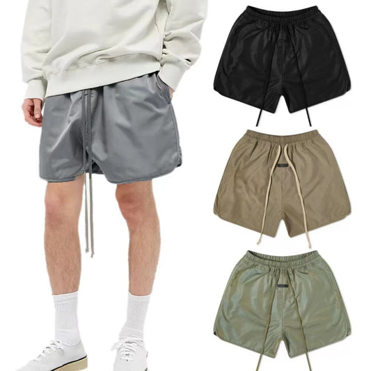 Shorts tecidos High Street soltos calças esportivas de cinco pontas para homens e mulheres