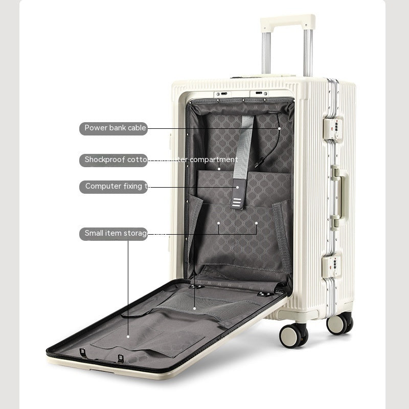 Trolley Aluminum Frame Large Capacity Front Opening Luggage