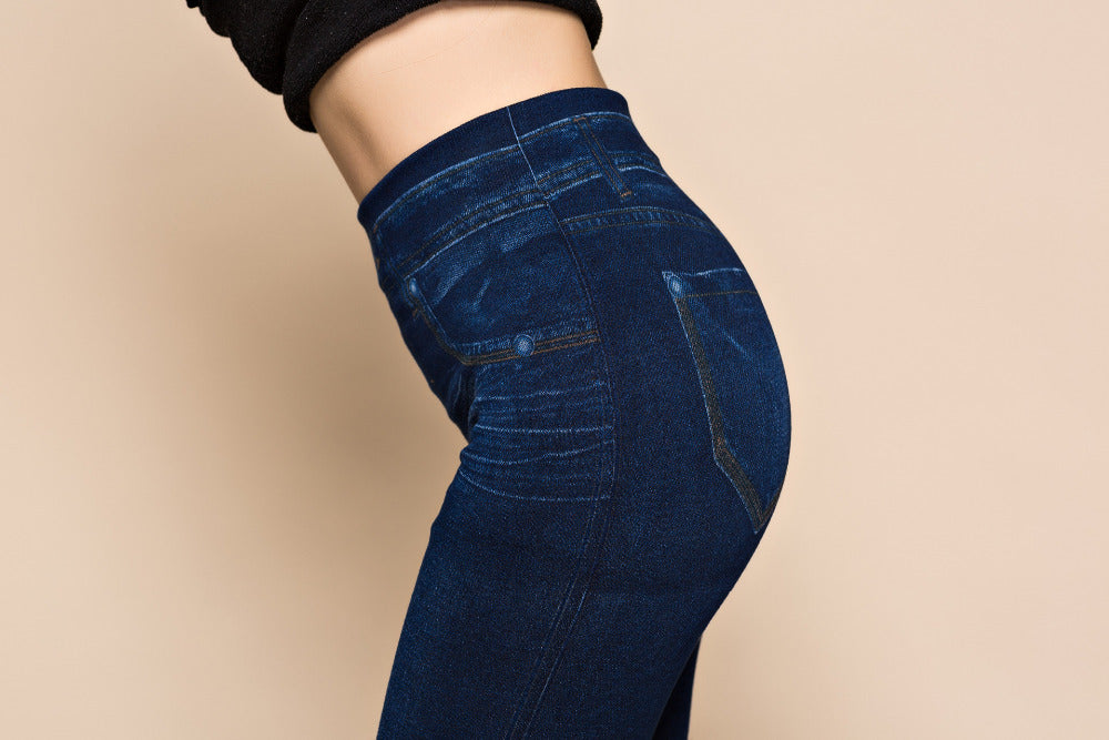 Leggings femininas plus size jeans falsos leggings