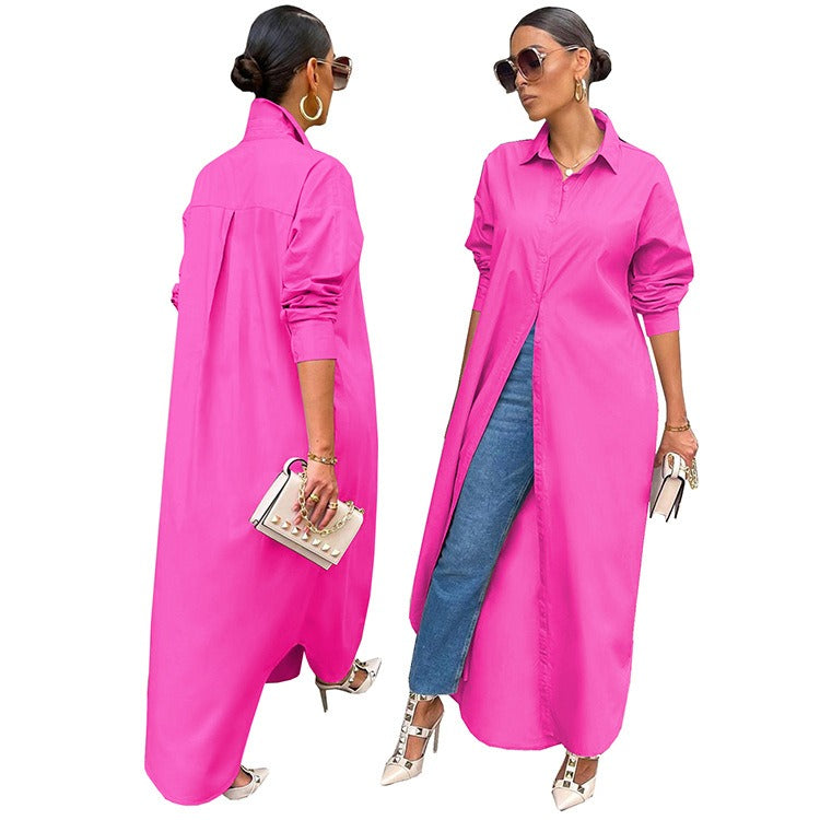 Casual Dresses Women Clothes Plus Size Fashion Girls' Skirt Bodycon Long Shirt Dress Women's Club Party Sexy Dresses