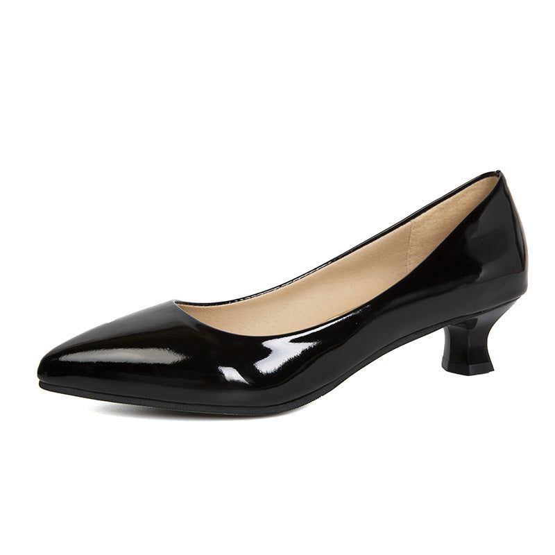 महिलाओं के लिए काले औपचारिक वस्त्र पेशेवर चमड़े के जूते