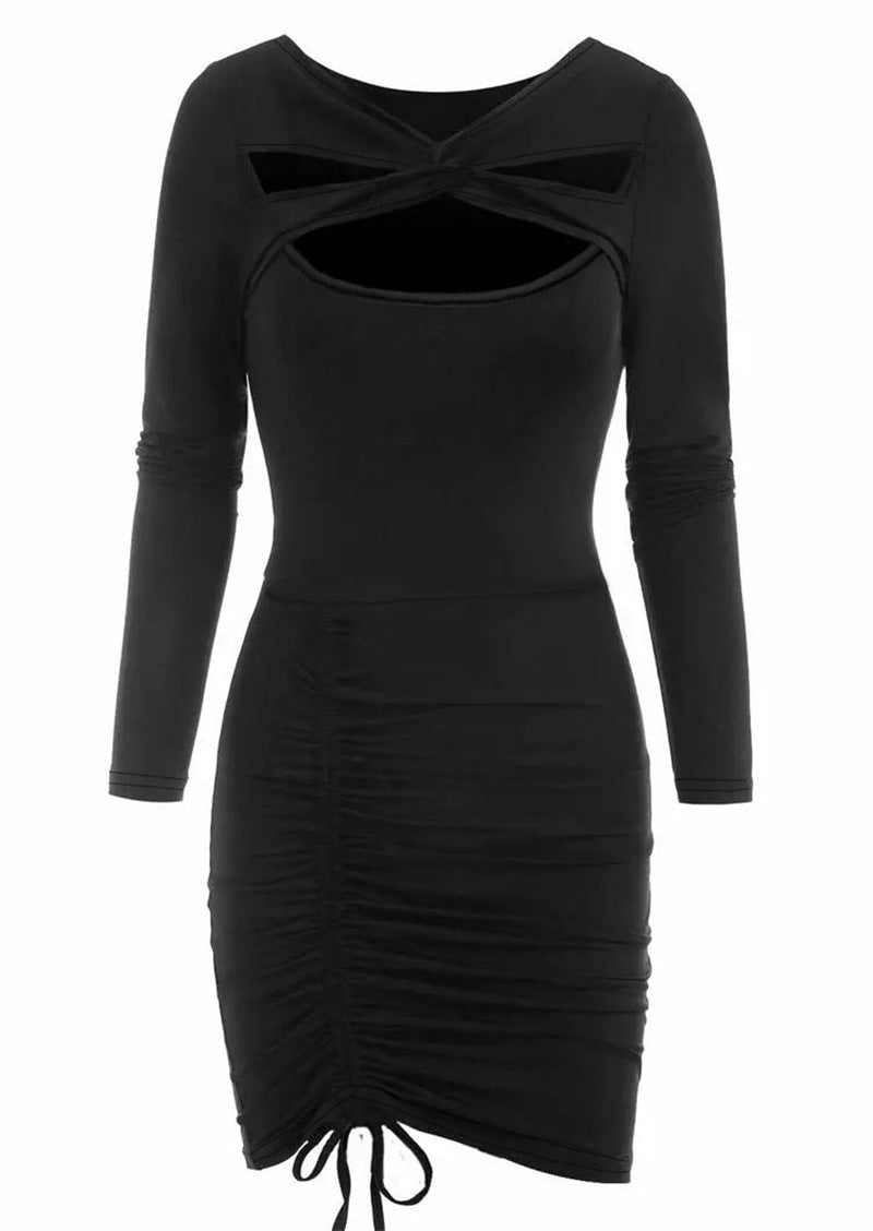 Women's V-neck Long Sleeve Narrow Dress