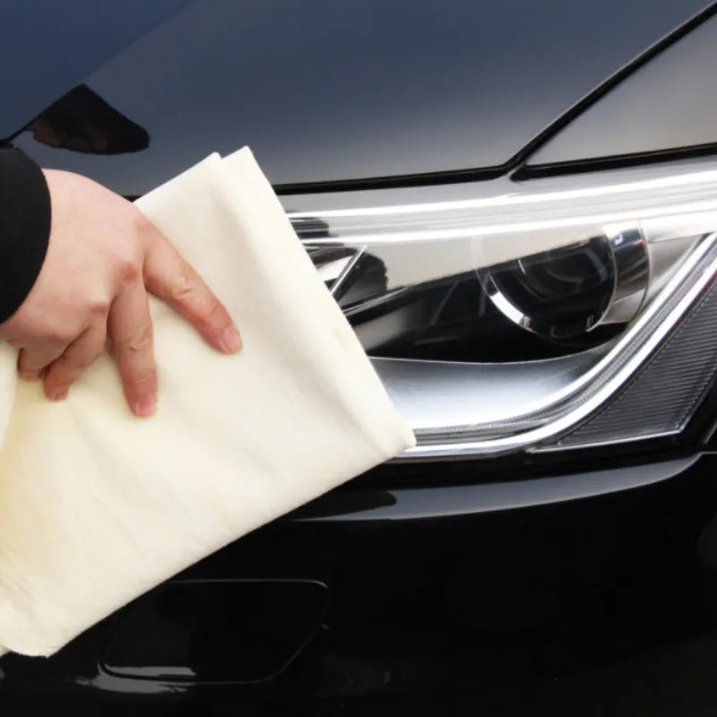 Toalhas de lavagem de carro de couro de camurça natural super absorvente pano de limpeza de secagem de vidro de janela de casa de carro secagem rápida toalha de lavagem de carro 