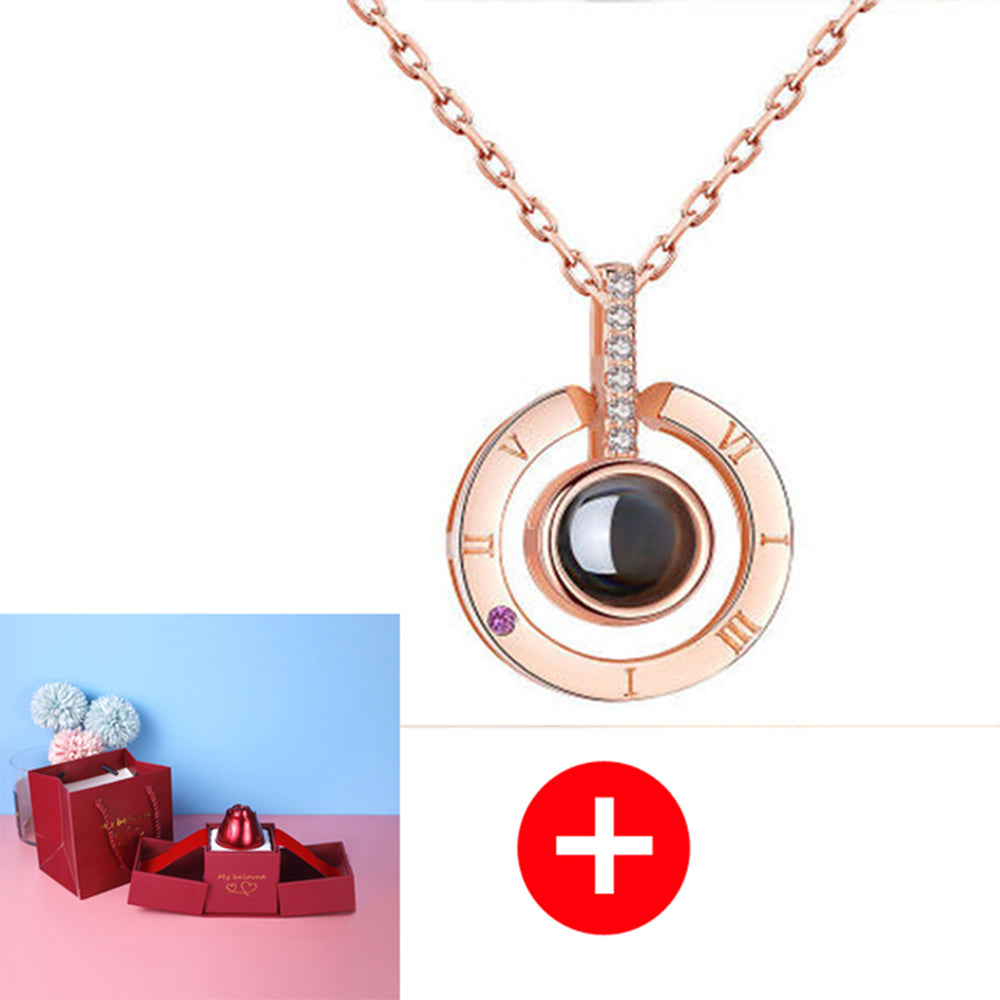 Cadeaux chauds de la saint-valentin en métal Rose bijoux boîte-cadeau collier pour mariage petite amie collier cadeaux