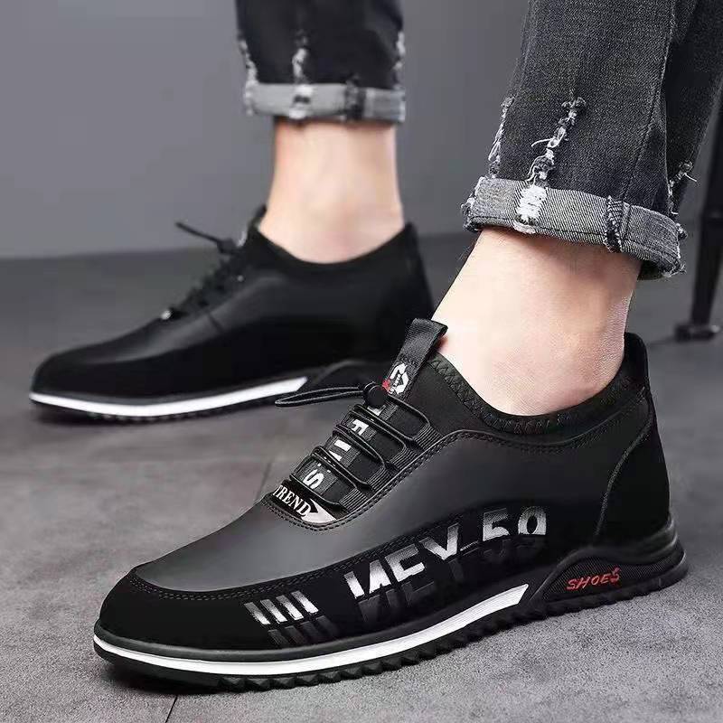 Letter Print Sneakers Men No Tie Outdoor Running Sports Shoes