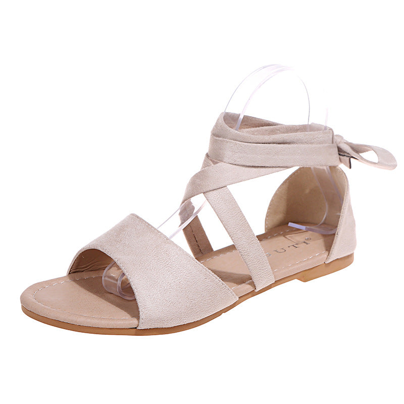 Open-toed Roman Shoes Seaside Beach Shoes Women Lace-up Sandals