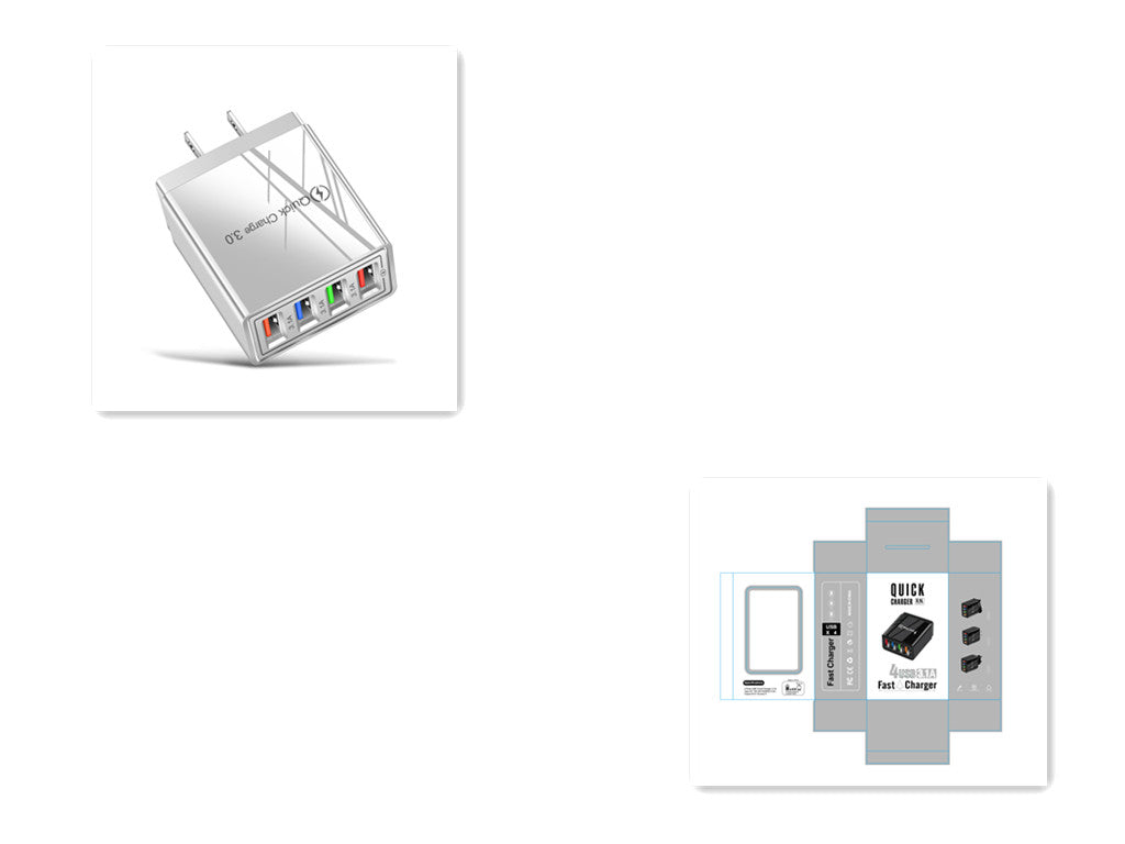 USB Charger Quick Charge 3.0 4 Phone Adapter For Tablet Portable Wall Mobile Charger Fast Charger