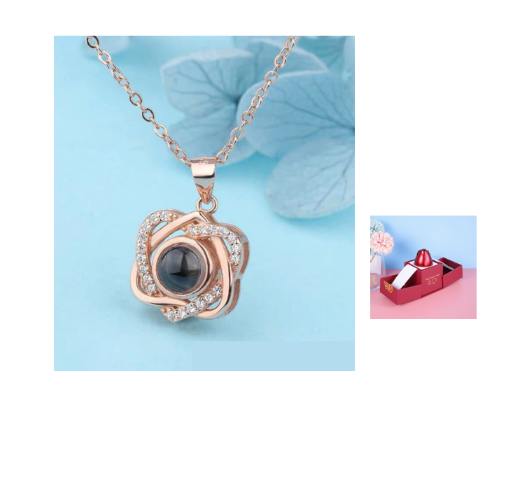 Cadeaux chauds de la saint-valentin en métal Rose bijoux boîte-cadeau collier pour mariage petite amie collier cadeaux