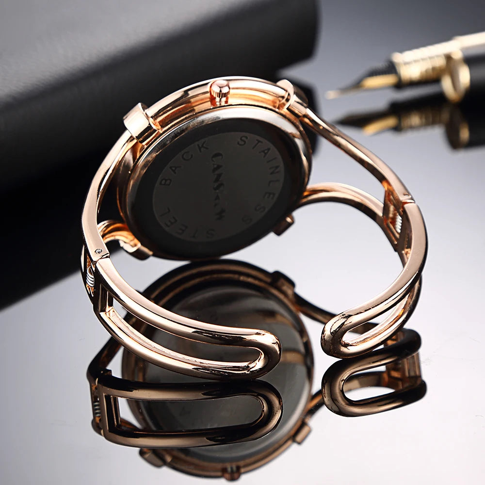 Women'S Watches Gold Diamond Quartz Bracelet Wrist Watch Big Dial Ladies Clock Stainless Steel Reloj Mujer Gift for Girlfriend