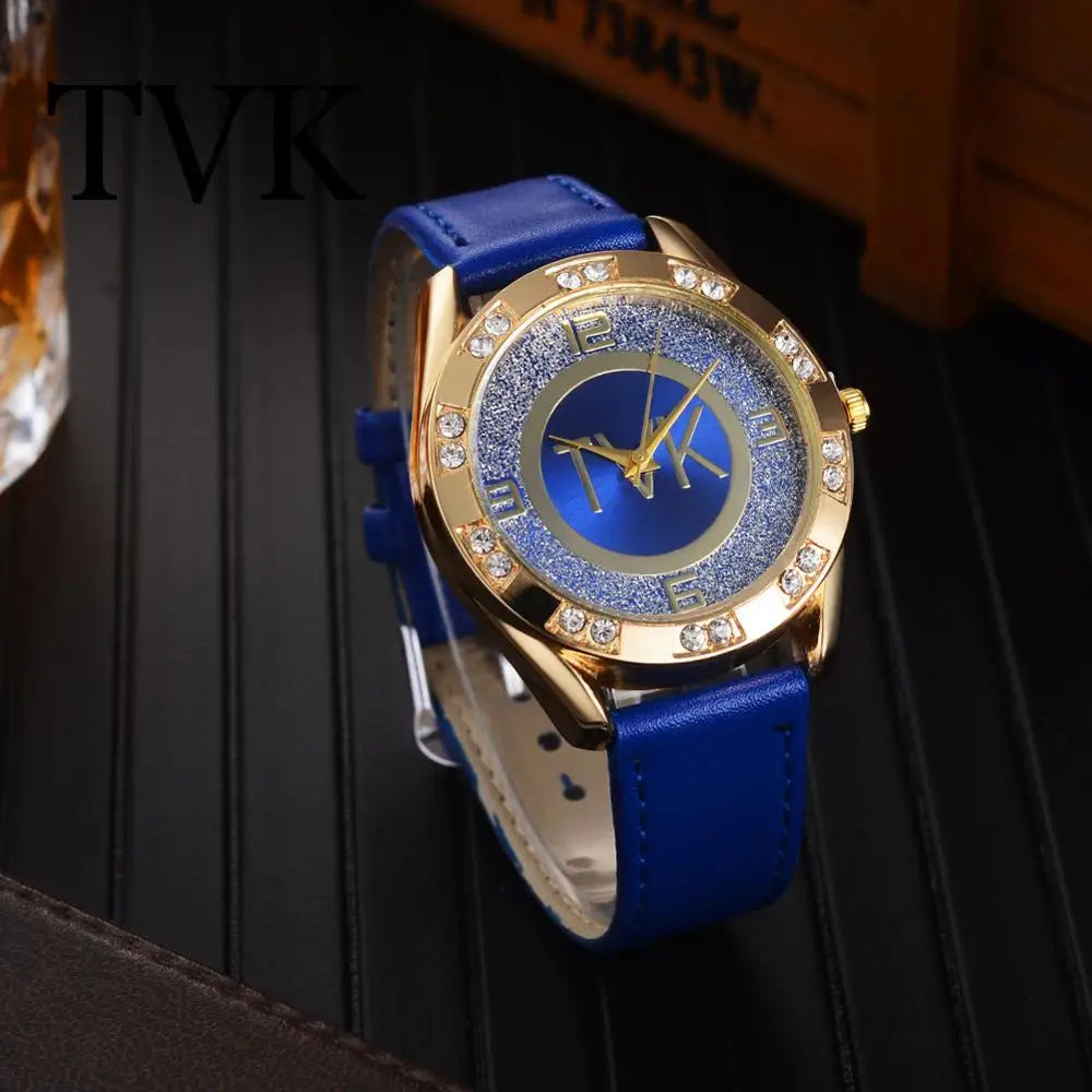 Women Wacthes 2023 Luxury Top New Crystal Gold Casual Quartz Watch Women Leather Strap Relogios Feminino Ladies Wrist Watch Hot