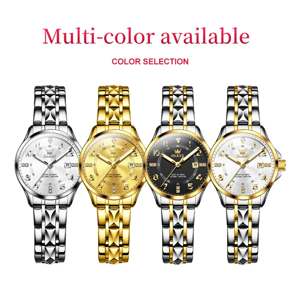 Women'S Watches Elegant Temperament Original Quartz Watch for Ladies Stainless Steel Waterproof Fashion Women Wristwatch