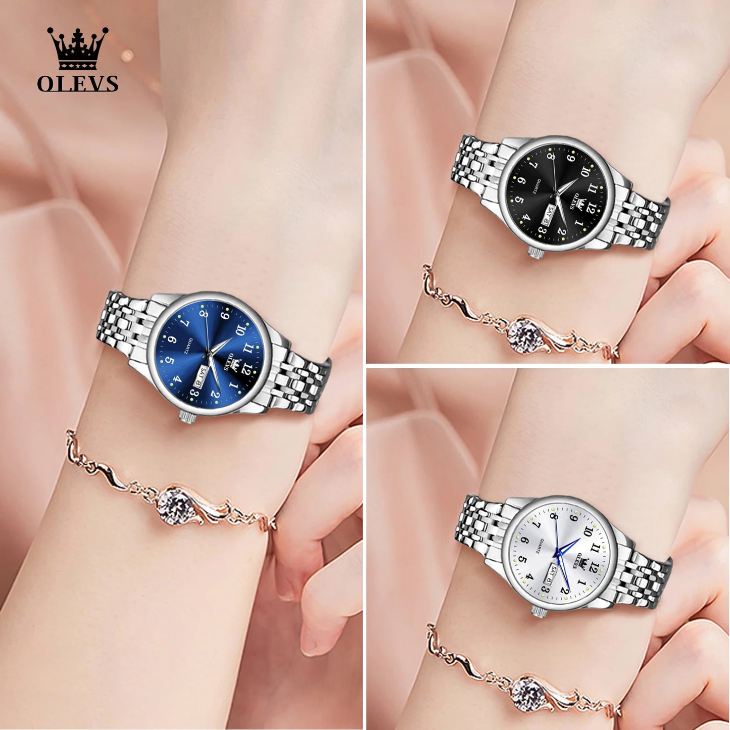 Luxury Quartz Watch for Women Elegant Stainless Steel Women'S Watches Gifts Waterproof Fashion Trend Simple Ladies Watch