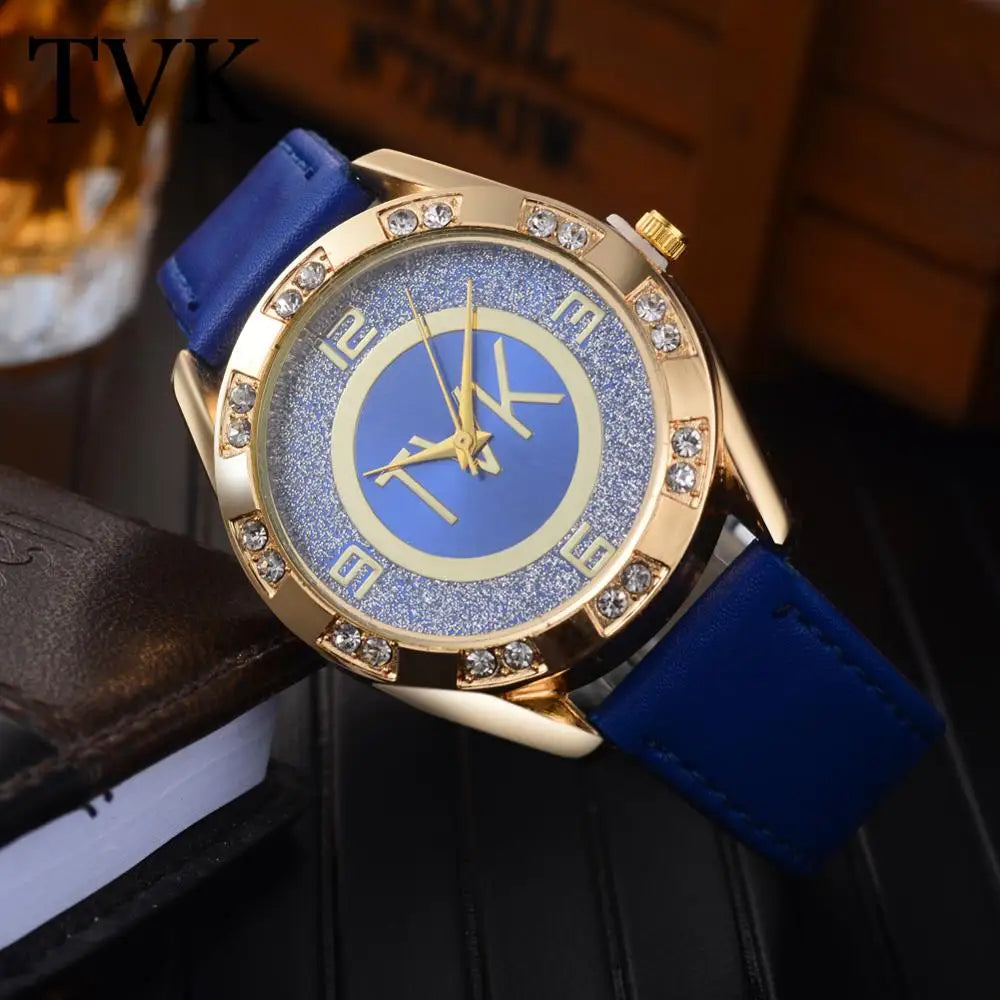 Women Wacthes 2023 Luxury Top New Crystal Gold Casual Quartz Watch Women Leather Strap Relogios Feminino Ladies Wrist Watch Hot