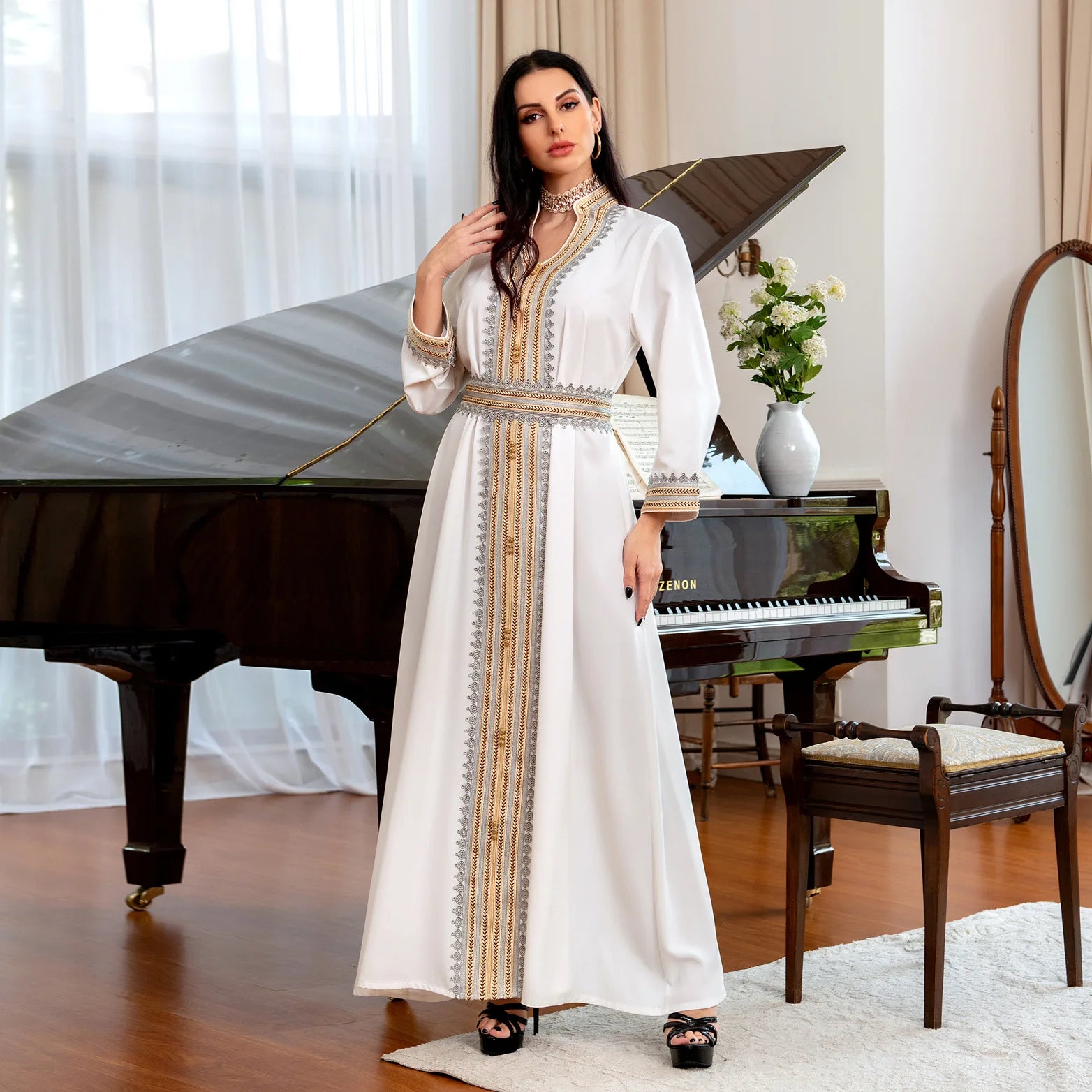 Summer Abaya Women Party Robe Muslim Evening Long Dress Ramadan Islamic Clothing Muslim Dress Turkey Kaftan Robe Djellaba