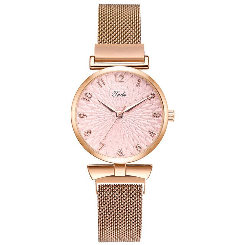 Luxury Women'S Watches Set Elegant Female Wristwatches Magnetic Mesh Band Rose Woman Watch Bracelet Montre Femme Reloj Mujer