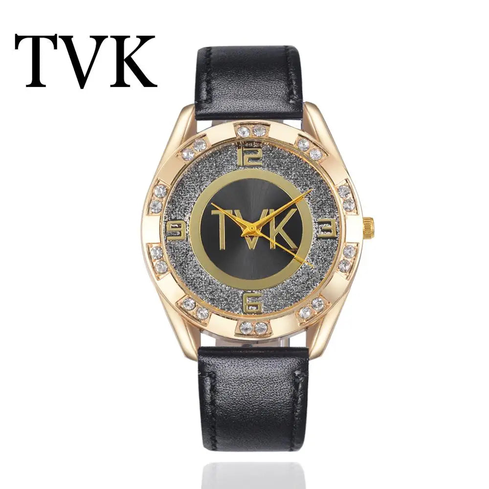 Women Wacthes 2023 Luxury Top New Crystal Gold Casual Quartz Watch Women Leather Strap Relogios Feminino Ladies Wrist Watch Hot