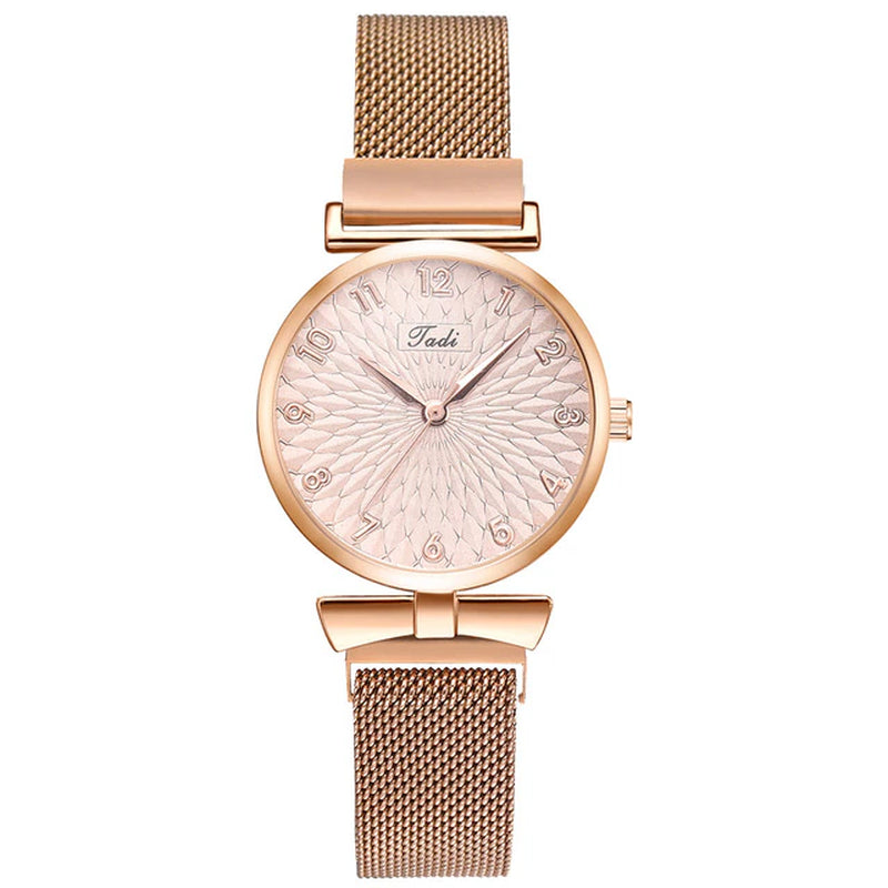 Luxury Women'S Watches Set Elegant Female Wristwatches Magnetic Mesh Band Rose Woman Watch Bracelet Montre Femme Reloj Mujer