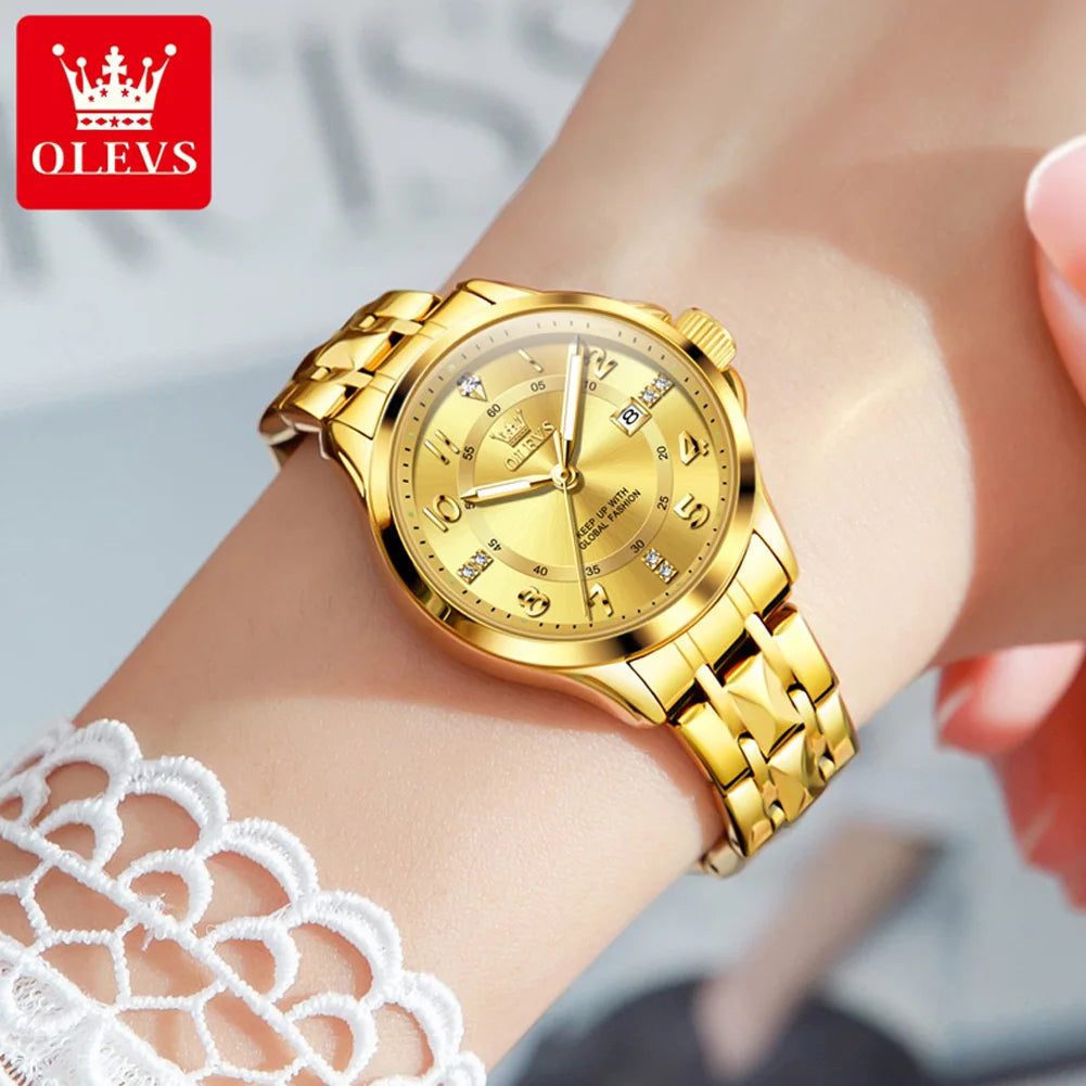 Women'S Watches Elegant Temperament Original Quartz Watch for Ladies Stainless Steel Waterproof Fashion Women Wristwatch