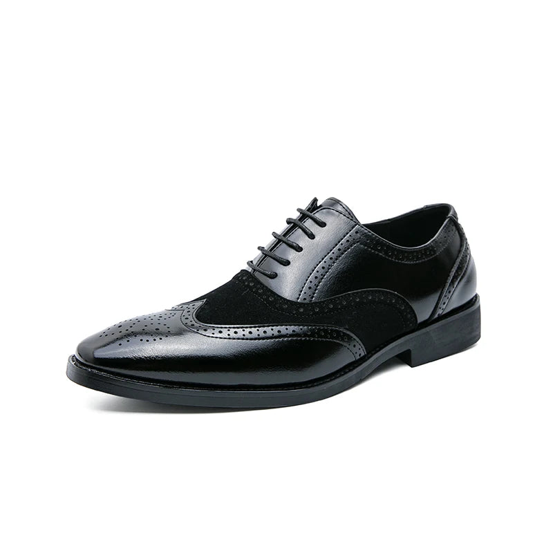 Men Genuine Cow Leather Brogue Wedding Business Mens Casual Flats Shoes Luxury Brand Oxford Shoes for Men'S Shoes Platform Shoes